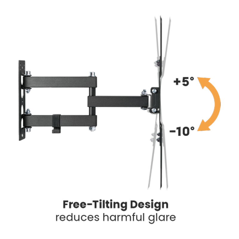 Soporte de Pared para TV 23-55” y 30kg Vesa 100x100-400x400 Metal, color negro, XUE® BAS2355