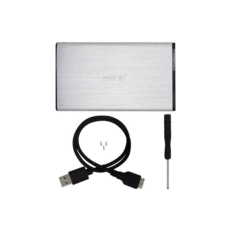 CAJA 2,5" SATA USB 3.0 Externa para Disco Duro y SSD Plateada