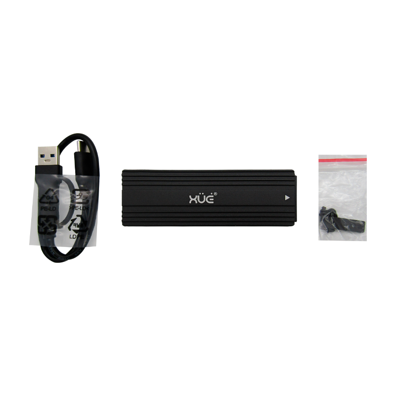 CAJA PCI-E NVME USB-C EXT SSD NVME KEY M & MSATA B+M KEY NEGRO 20Gbps XUE®
