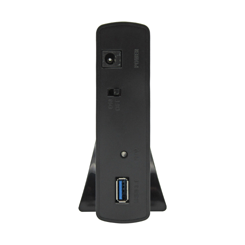 Caja 3,5" SATA USB 3.0 externa para Disco Duro negra, marca XUE. Incluye base Stand