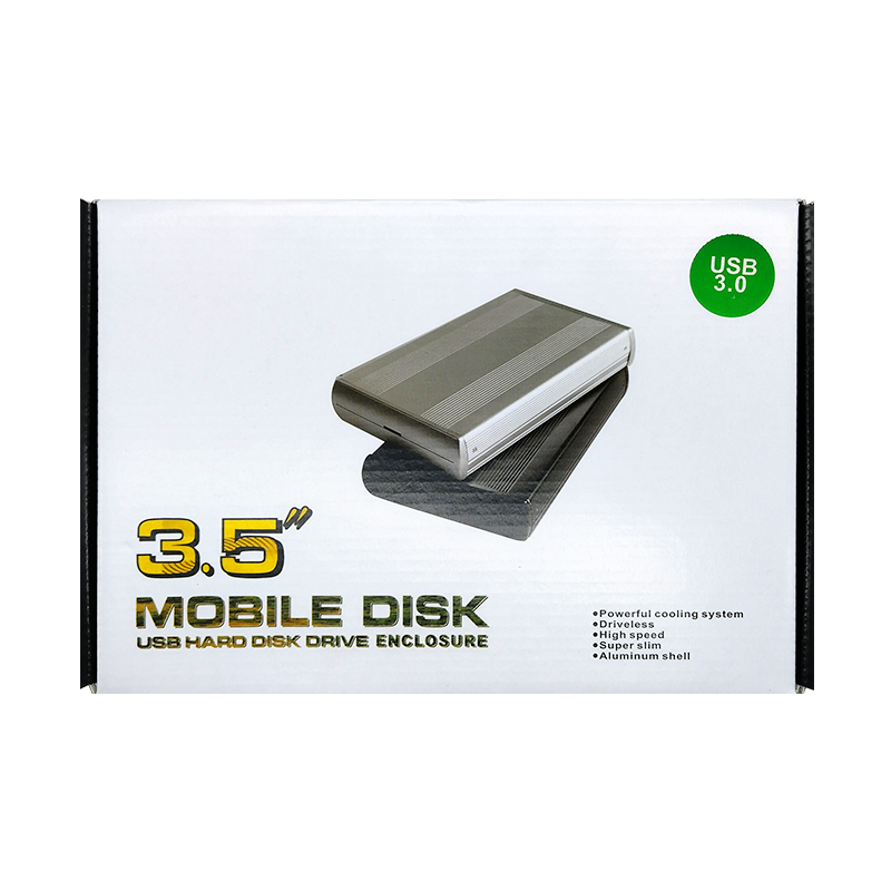 Caja 3,5" SATA USB 3.0 externa para Disco Duro negra, marca XUE. Incluye base Stand