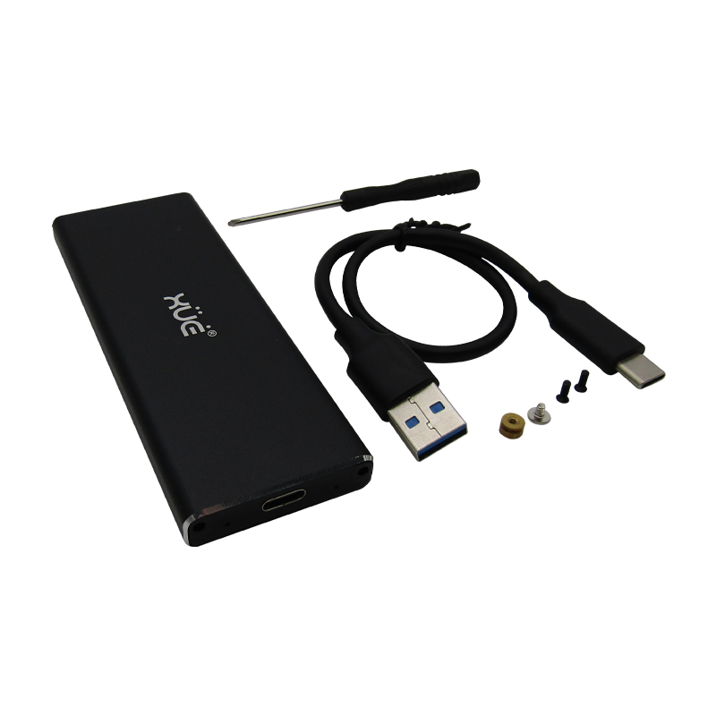 CAJA PCI-E NVME USB-C EXT DD NEGRA (SSD 29 + 5 PINS) + CABLE USB 3.0 A USB-C XUE®
