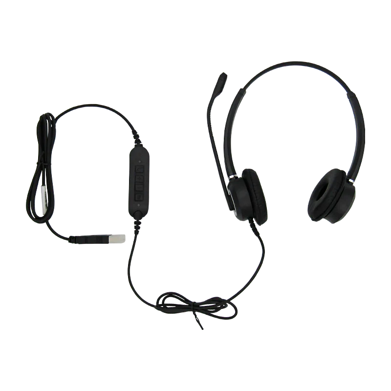 Diadema USB 2.0 GUV3000 MIC GIRATORIO NEGRA C/CONTROL EN CABLE, GRANDSTREAM