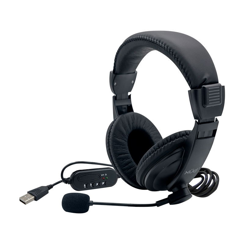 Diadema XUE® USB 2.0 G320 con MIC giratorio con control digital, Color Negro