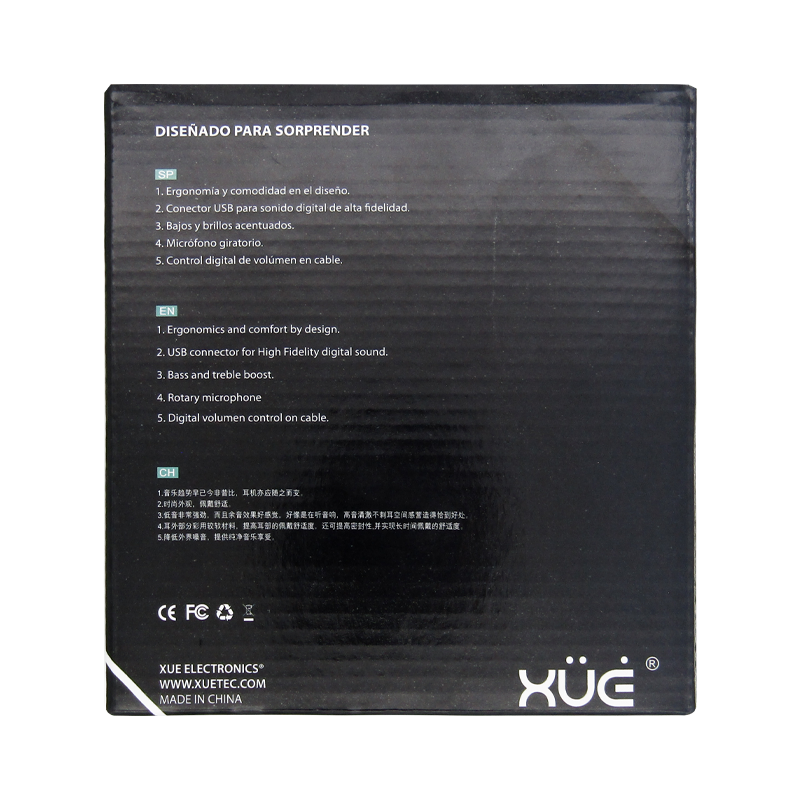 Diadema USB 2.0 XUE® U1 MONOAURAL METAL CON MIC/MUTE BUTTON/CONTROL EN CABLE 1.8M