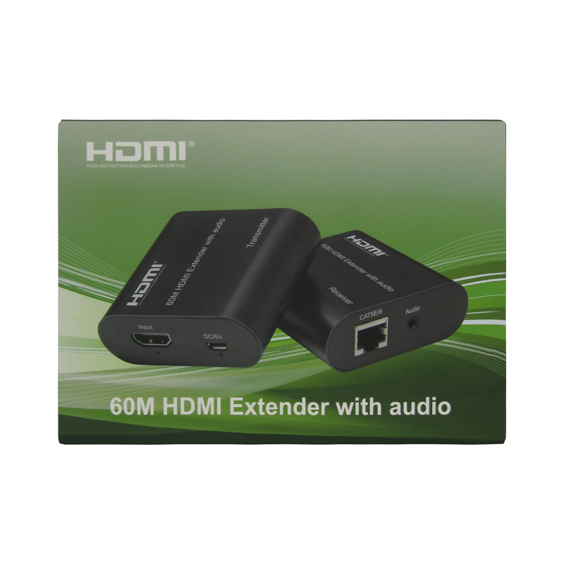 EXTENSOR HDMI 1080P 60M CON AUDIO RJ45 CAT5E/6