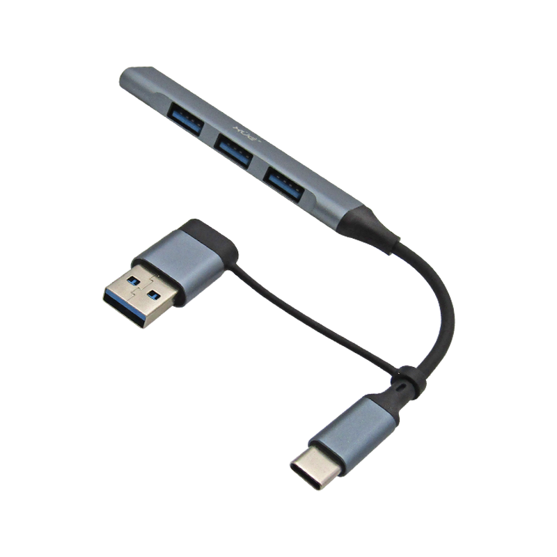 Hub expansor USB-C + Convertidor USB-C Hembra a USB 3.0 Macho a 4 x USB 3.0 , XUE® GRIS