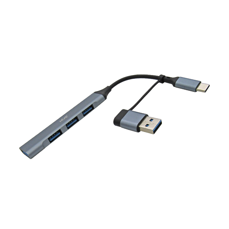 Hub expansor USB-C + Convertidor USB-C Hembra a USB 3.0 Macho a 4 x USB 3.0 , XUE® GRIS