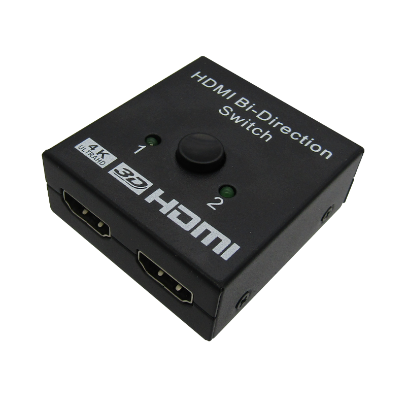 Switch  HDMI 4K/60HZ 2-A-1  Bidireccional, color Negro, marca XUE®
