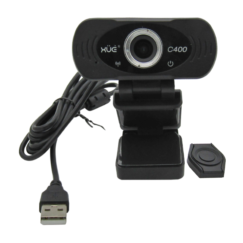 Cámara Webcam USB 2.0 HD 1080P 1920x1080, Mic Digital, color Negro XUE® C400