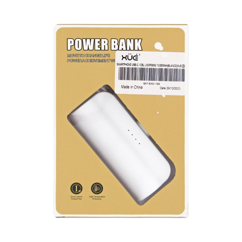 Batería para SMARTPHONE USB-C / CBL LIGHTNING 4.000MAH OUTPUT 5V-2.1A 10W (BLANCO)