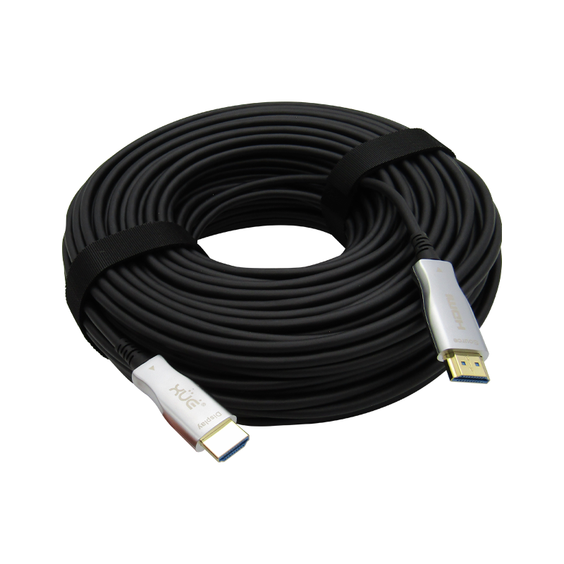 Cable HDMI-FIBRA Optica 2.0 2160P 4K @ 60HZ 50M Macho a Macho Negro XUE®