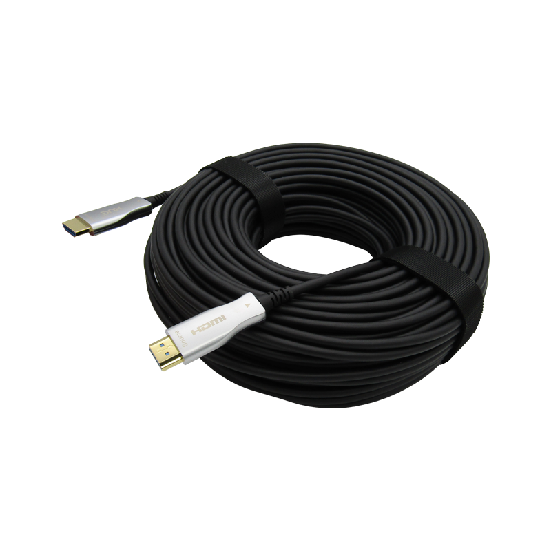 Cable HDMI-FIBRA Optica 2.0 2160P 4K @ 60HZ 50M Macho a Macho Negro XUE®