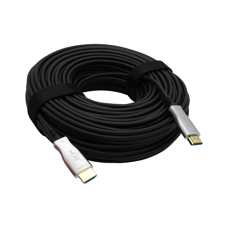 Cable HDMI-FIBRA Optica 2.0 2160P 4K @ 60HZ 50M Macho a Macho Negro XUE®