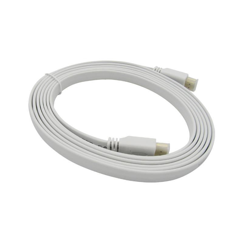 Cable HDMI V2.0 Plano 2160P 4K/60HZ 3M ARC 18Gbps Macho a HDMI Macho 19+1, color blanco, Marca XUE®