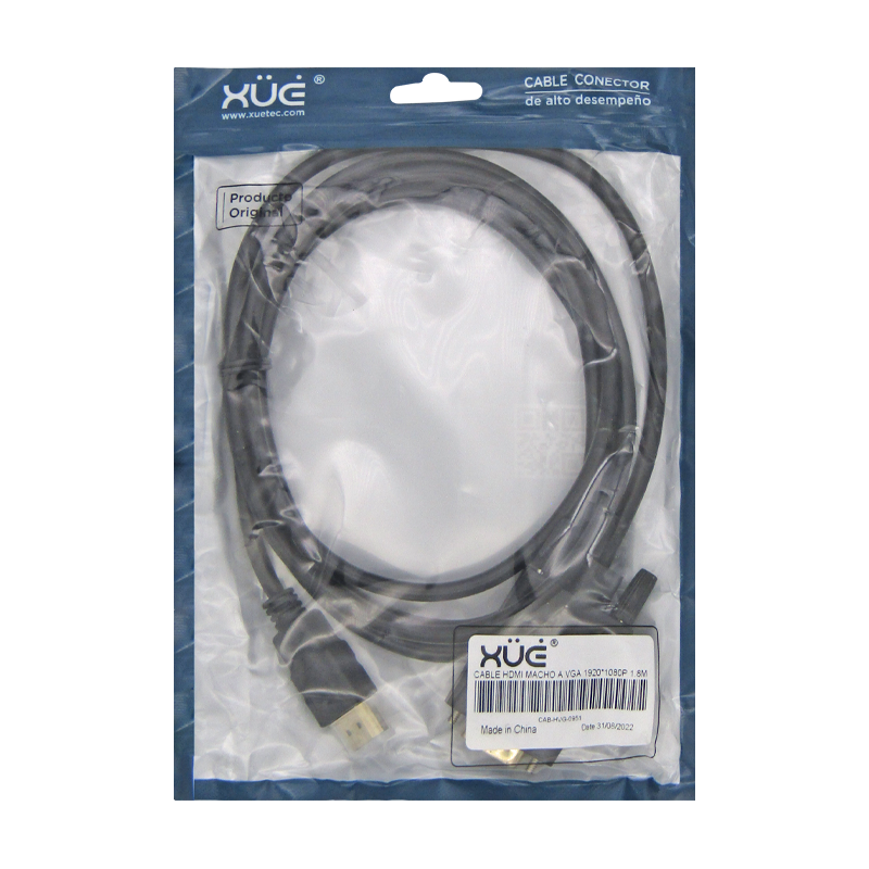 Cable HDMI MACHO A VGA 1920x1080P MACHO 1.8M XUE®