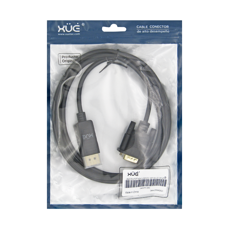 Cable Displayport macho a VGA macho 1080P 1920x1200 1.8M XUE®