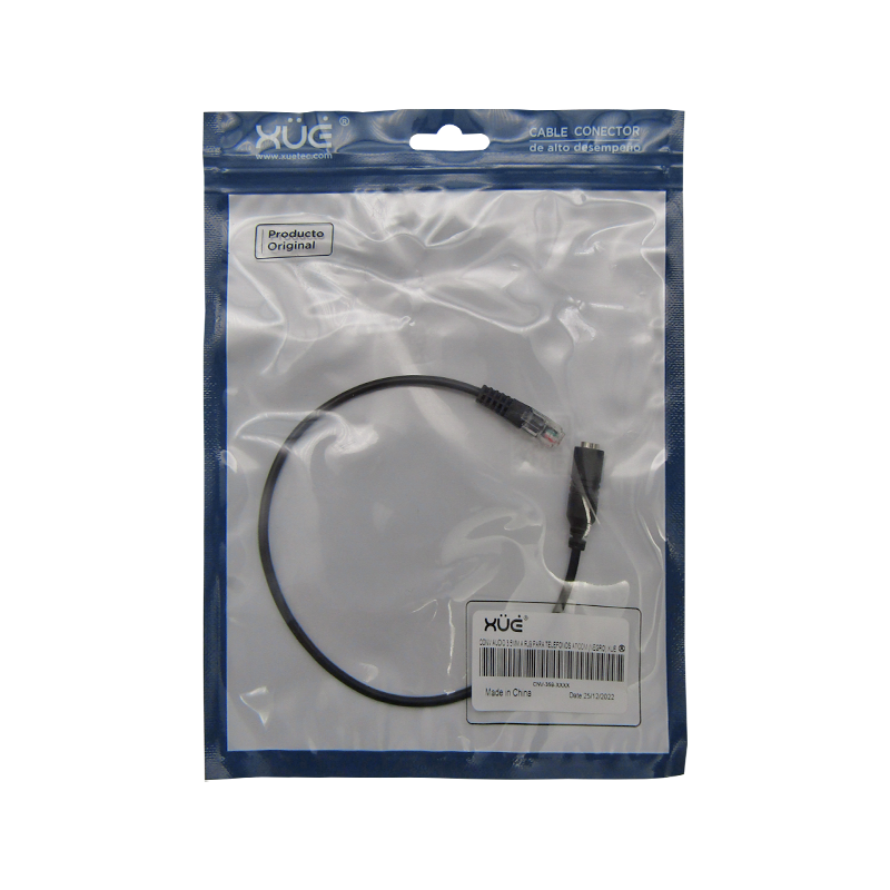 Convertidor de AUDIO 3.5MM A RJ9 PARA DIADEMA TELEFONO IP (NEGRO) XUE®