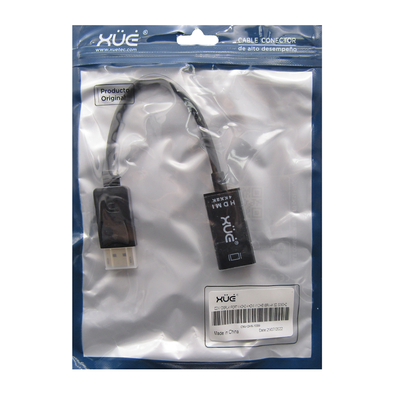 CONV DISPLAYPORT MACHO A HDMI V1.2 HEMBRA 4K 3D 30/60HZ XUE® (CS5218)