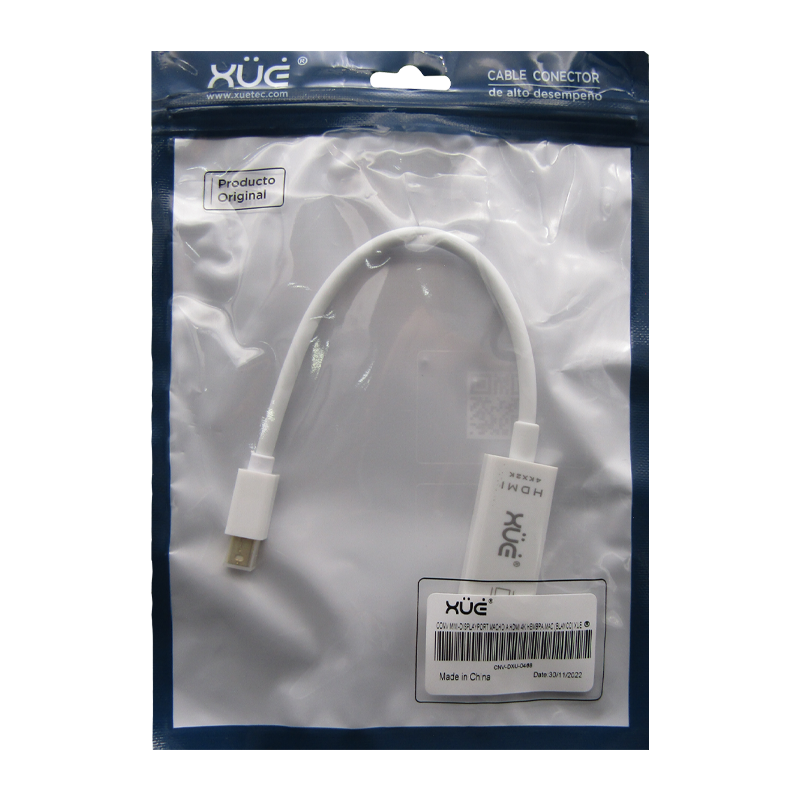 Convertidor Mini-Displayport Macho a HDMI Hembra Mac (Blanco) marca XUE®