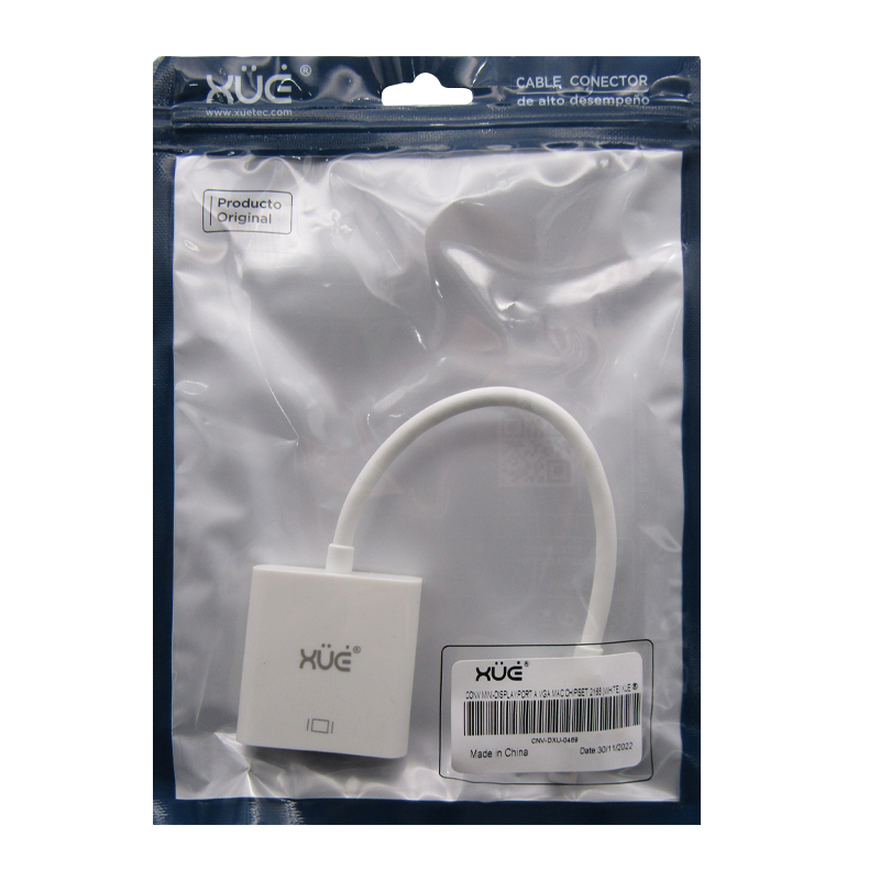 Convertidor Mini-Displayport a VGA Mac Chipset 2168 (Blanco) marca XUE®