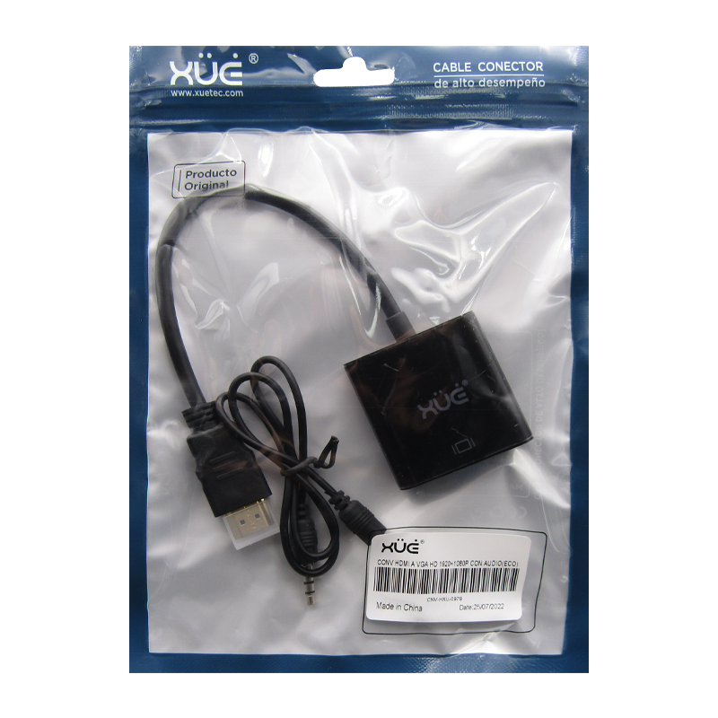 Convertidor HDMI a VGA HD 1920x1080P con Audio marca XUE®