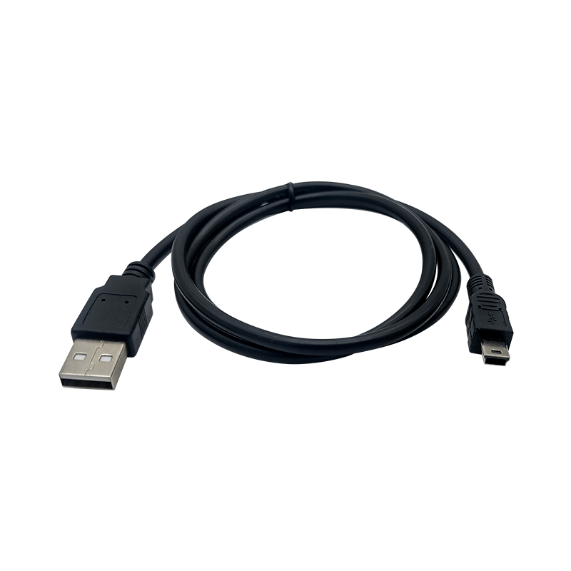 Convertidor USB 2.0 a Mini-USB 5-PIN 2A 1mt (negro)