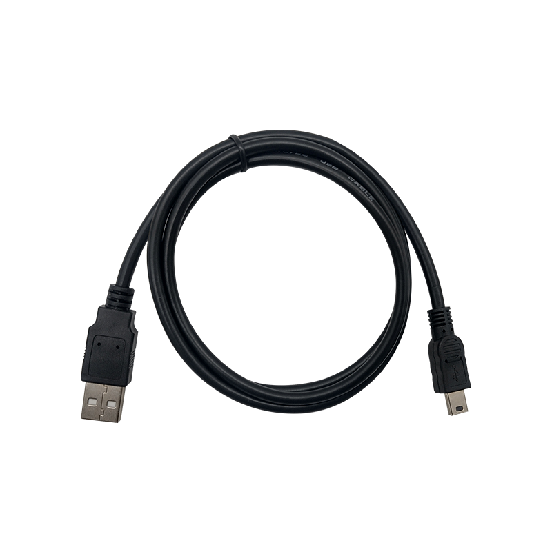 Convertidor USB 2.0 a Mini-USB 5-PIN 2A 1mt (negro)