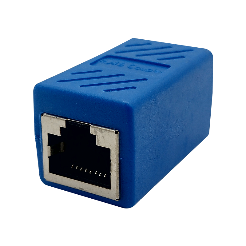 Unión conector RJ45 para cable patchcord ethernet CAT5 CAT6 CAT7 Color azul