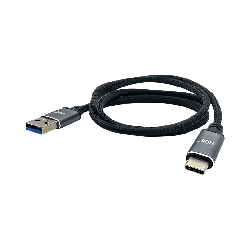 Convertidor USB-A 3.0 a USB-C 5V-3A 1m color Negro recubierto en nylon  XUE®