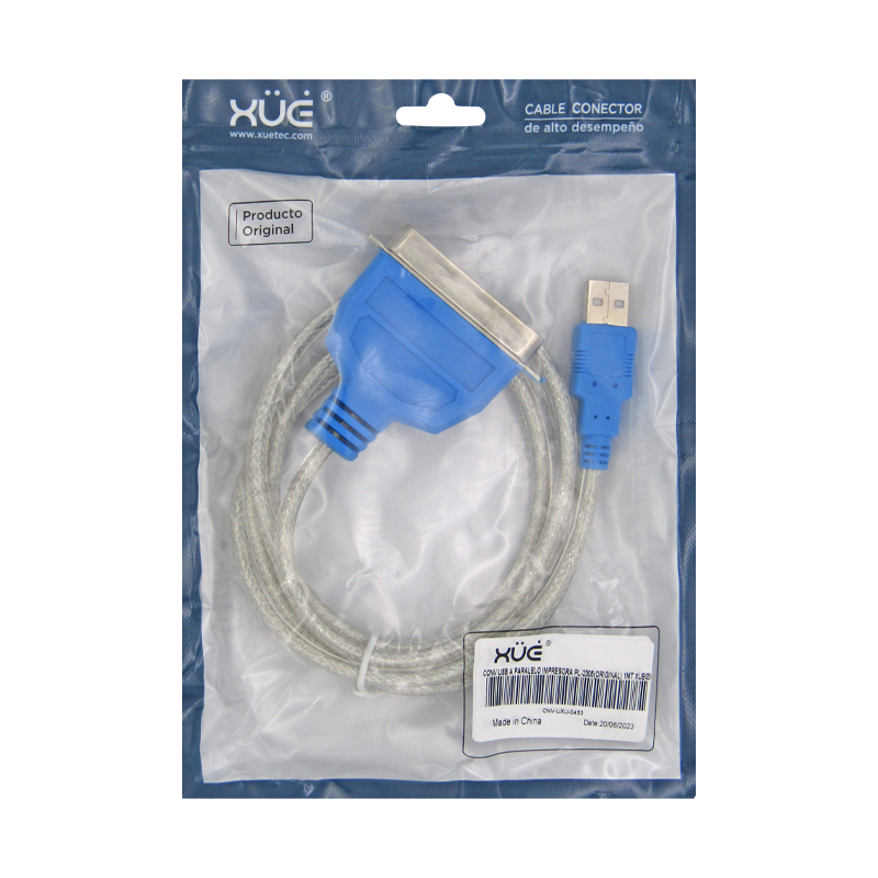 Convertidor USB a Paralelo Impresora PL-2305(Original) 1mt marca XUE®