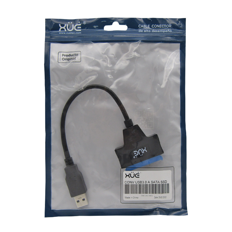 Convertidor USB 3.0 a SATA SSD 2.5" marca XUE®