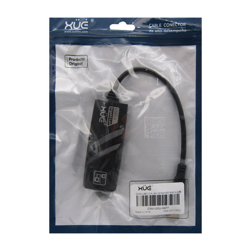 Convertidor USB 3.0 a Gigabit 10/100/1000 RJ45 marca XUE®