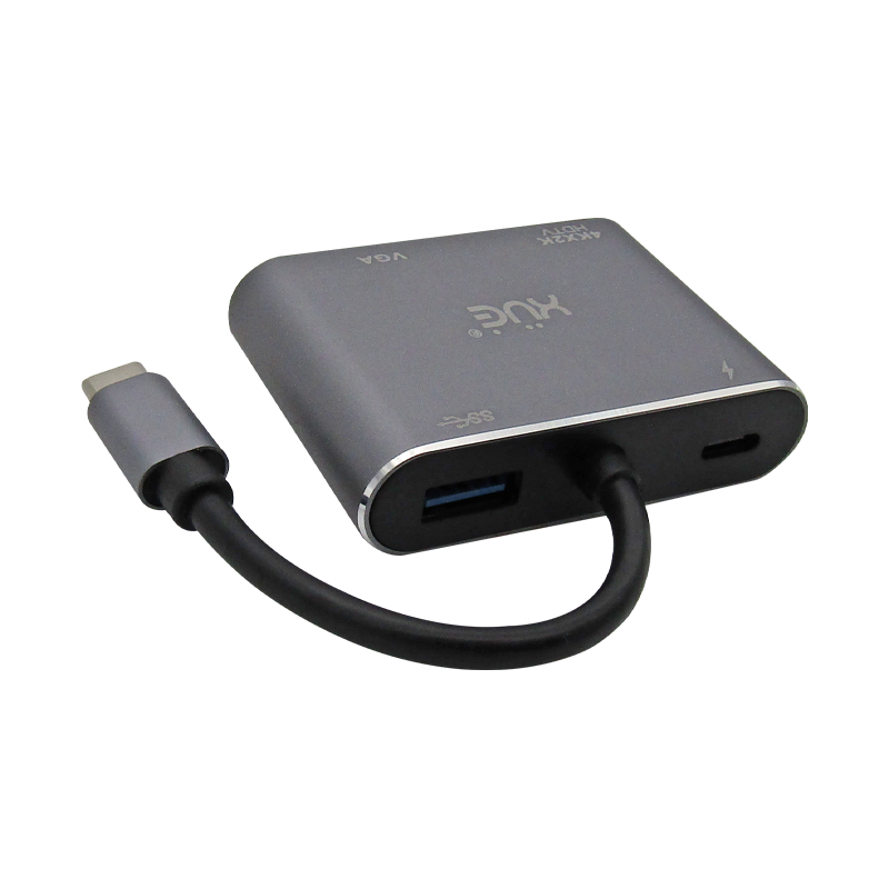Convertidor USB-C 3.1 a HDMI 4K, VGA, USB 3.0, USB-C de carga, marca XUE®