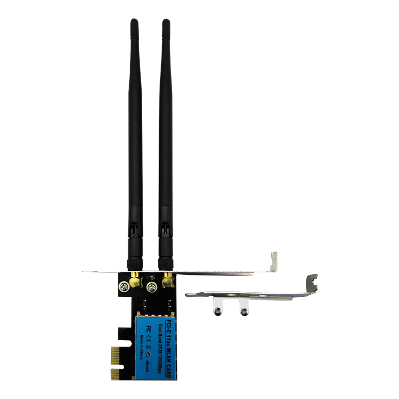 Tarjeta PCIe WIFI 1200mbps DUAL BAND 2.4GHZ y 5.8GHZ 802.11B/G/N 2xAntenas (RTL8812AE) LP
