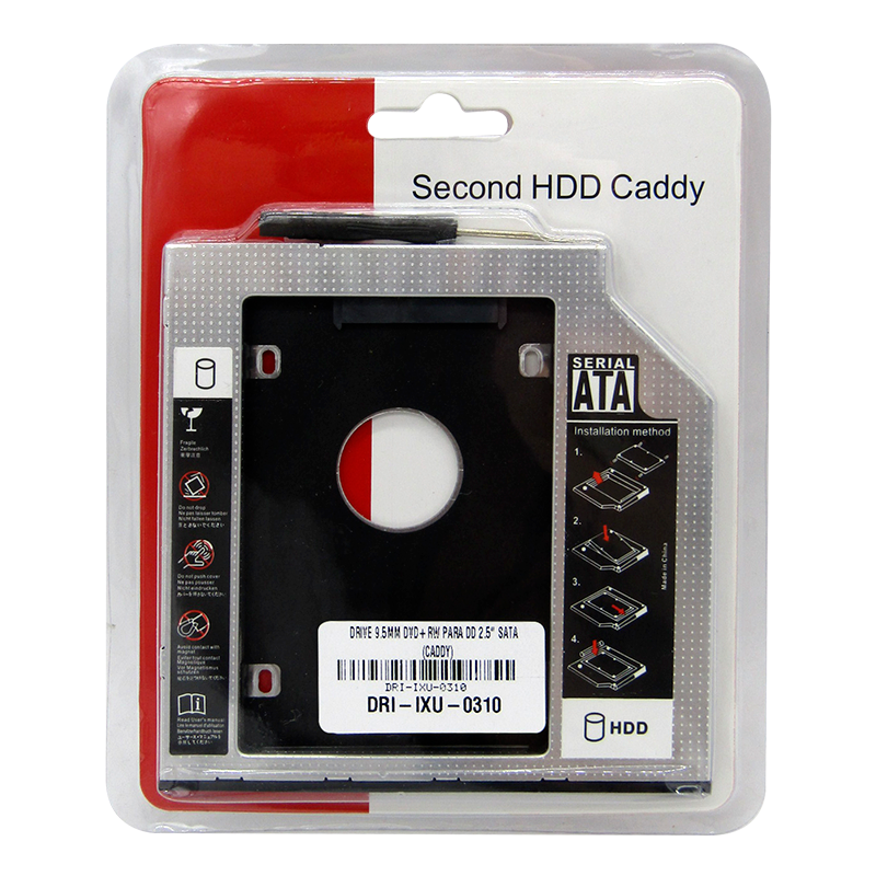 Caddy 9.5MM DVD+RW para Disco Duro 2.5" SATA (enclosure)