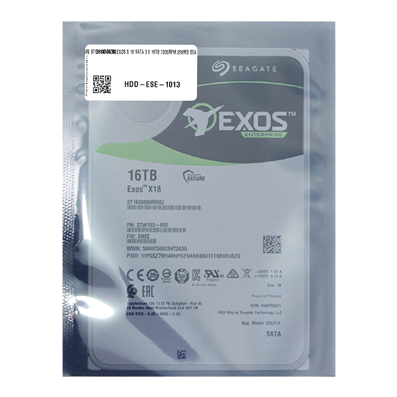 Disco Duro Enterprise Exos X18 SATA 3.5 16TB 7200RPM 256MB Seagate ST16000NM000J