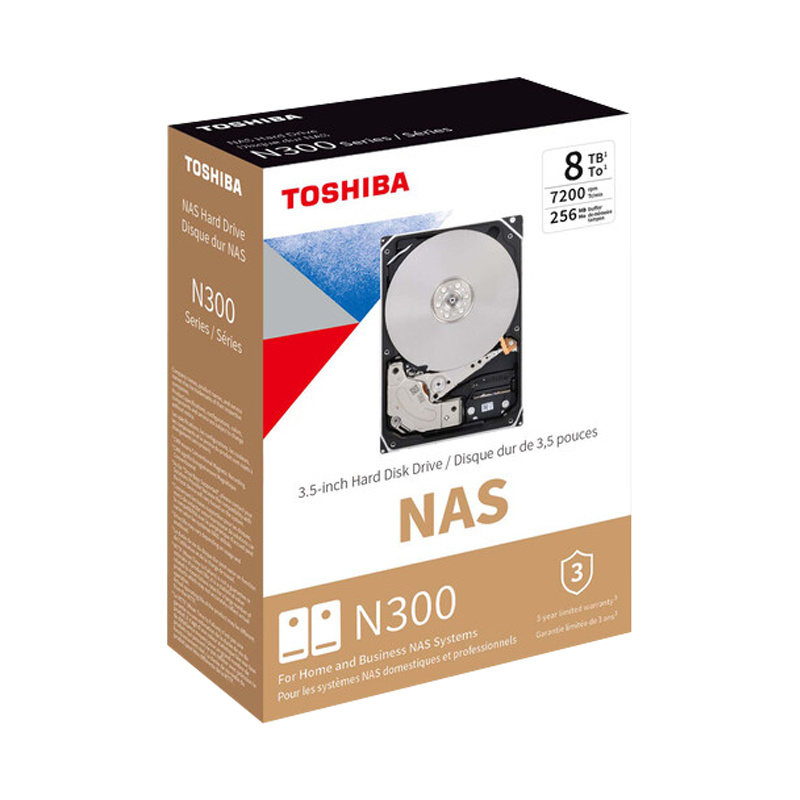 Disco Duro NAS SATA 3.5 8TB 7200RPM 256MB TOSHIBA N300 HDWG480XZSTA