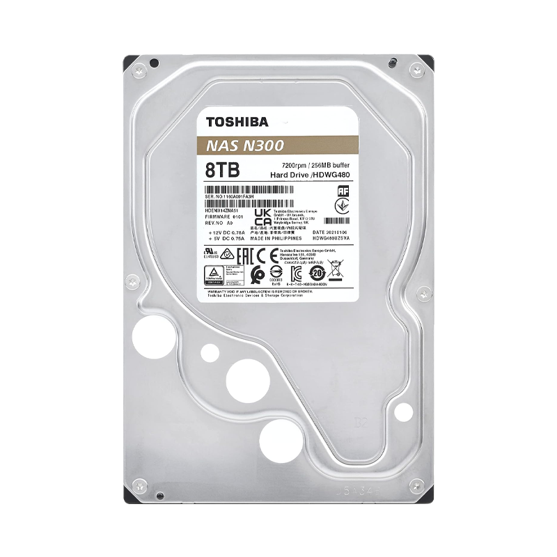 Disco Duro NAS SATA 3.5 8TB 7200RPM 256MB TOSHIBA N300 HDWG480XZSTA
