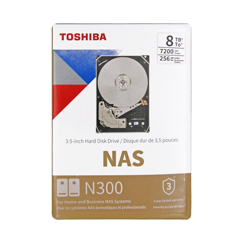 Disco Duro NAS SATA 3.5 8TB 7200RPM 256MB TOSHIBA N300 HDWG480XZSTA