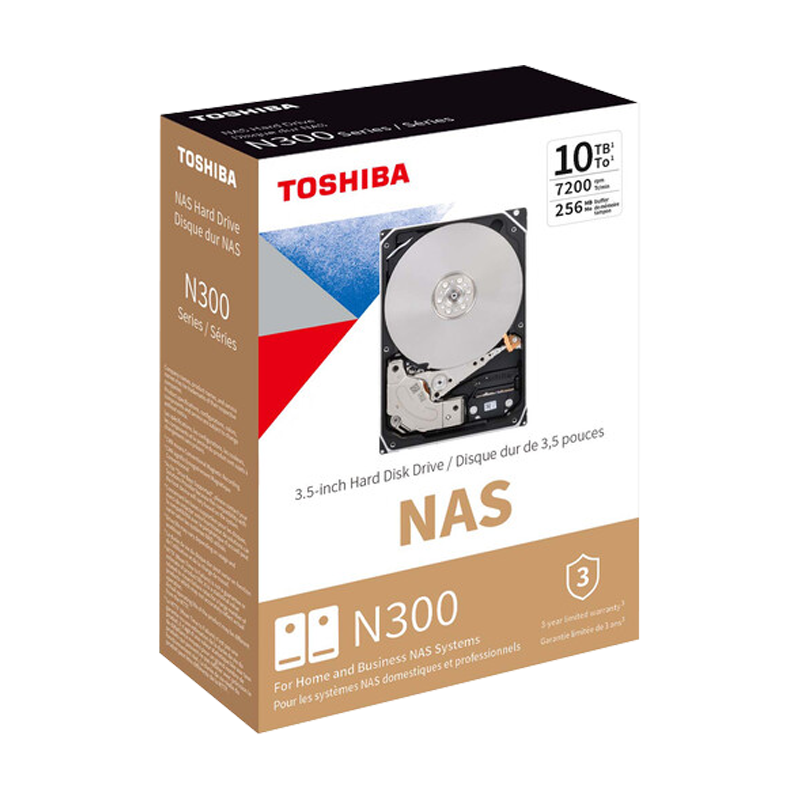 Disco Duro NAS SATA 3.5 10TB 7200RPM 256MB TOSHIBA N300 HDWG11AXZSTA