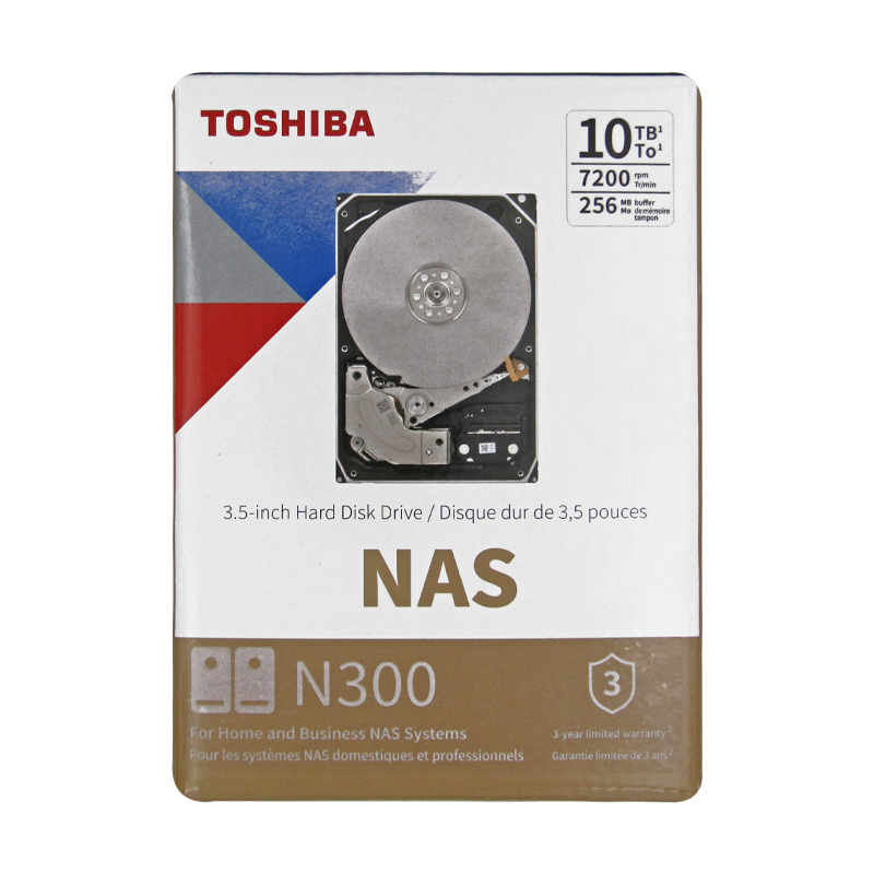 Disco Duro NAS SATA 3.5 10TB 7200RPM 256MB TOSHIBA N300 HDWG11AXZSTA