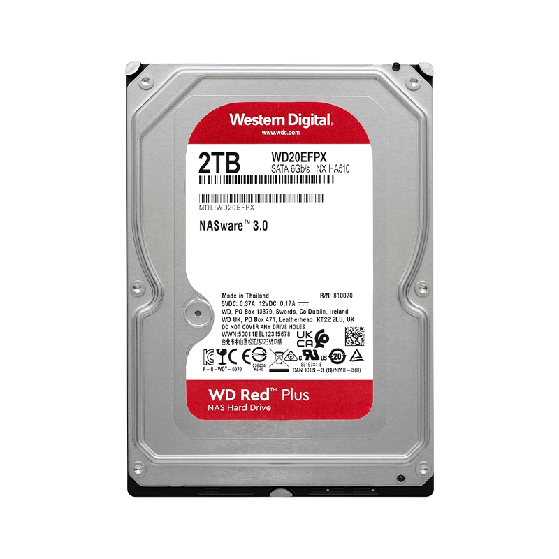 DISCO DURO NAS SATA 3.5" 2TB 5400rpm 128MB WD RED PLUS WD20EFPX