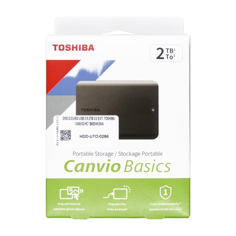 Disco duro USB 3.0 2.5" 2TB 3.0 Externo Toshiba HDTB420XK3AA