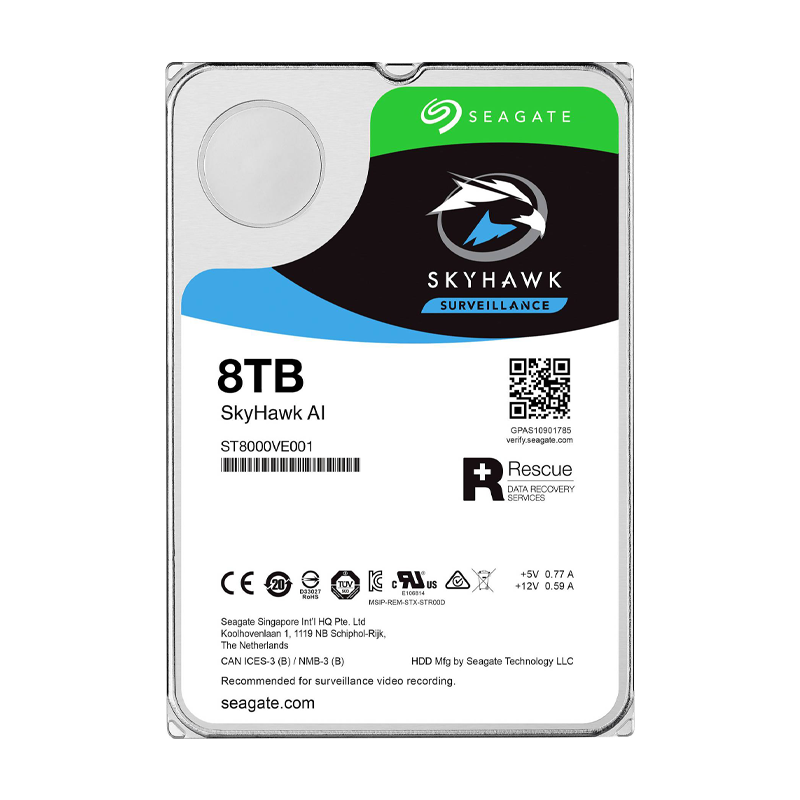 Disco duro para Videovigilancia SATA 3.5"5 8TB 7200RPM 256mb Seagate SKYHAWK AI ST8000VE001