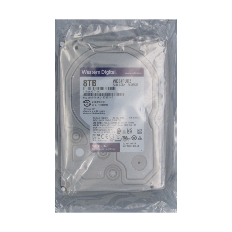 Disco Duro para Videovigilancia SATA 3.5 8TB 5640RPM 128MB WD PURPLE WD84PURZ