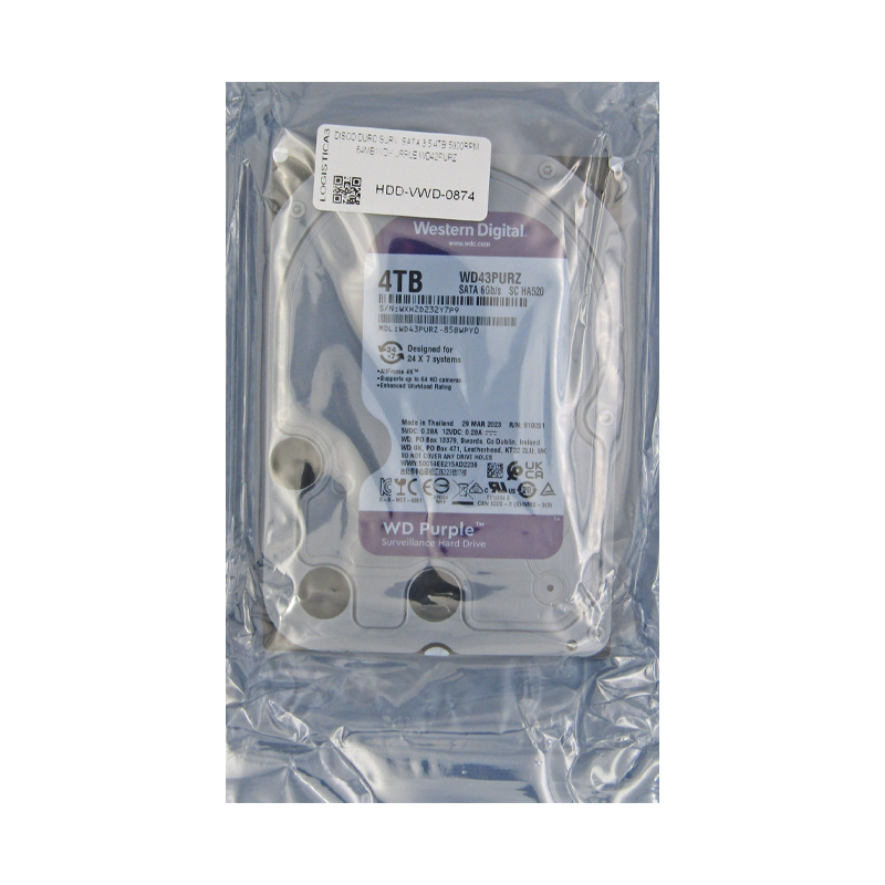 Disco Duro SURV. SATA 3.5 4TB 5400RPM 64MB WD PURPLE WD43PURZ