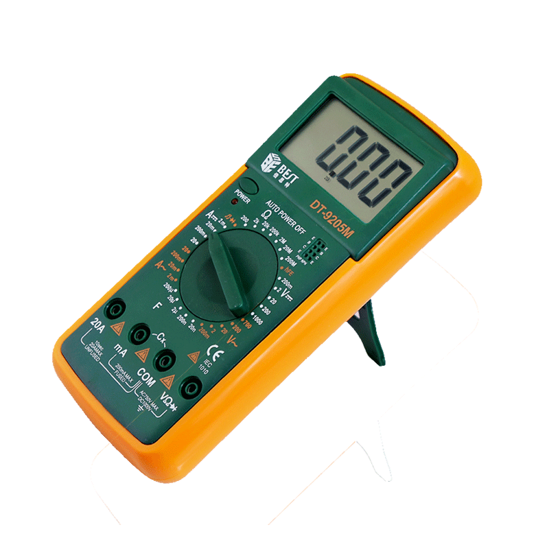 MULTIMETRO DIGITAL BEST DT-9205m 1000V, 20A, 200M, 20nF, CE Y ROHS.