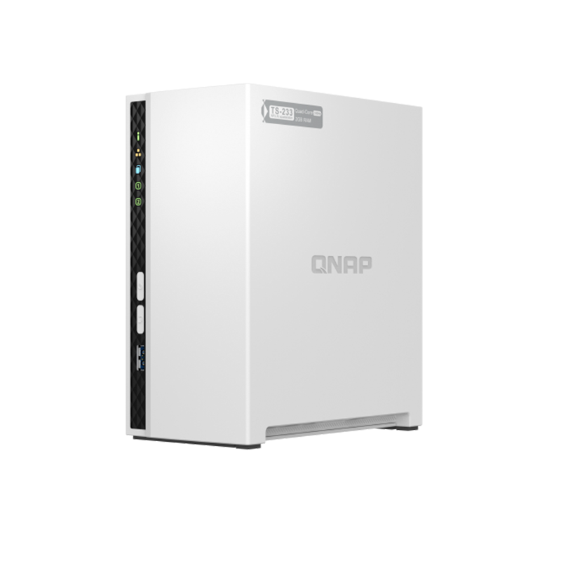 NAS torre 2-BAY QNAP TS-233 CPU ARM 4-CORE CORTEX-A55 2.0GHZ RAM 2GB MAX 1X1GLAN