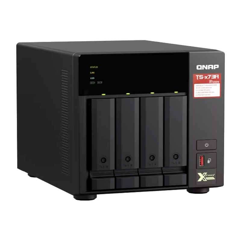 NAS Torre 4-BAY QNAP TS-473A-8G CPU AMD Ryzen V1500B 4-CORE 2.2GHZ RAM 8GB (MAX 64GB) 2 x 2,5GbE